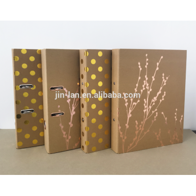 gold foil kraft paper  lever arch file &paper ring binder